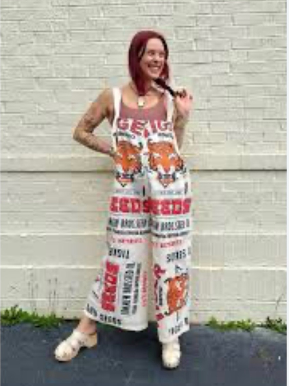 Jaded Gypsy market fresh, flower sack overalls, Wide-Leg Jumpsuit - Picture 9 of 11
